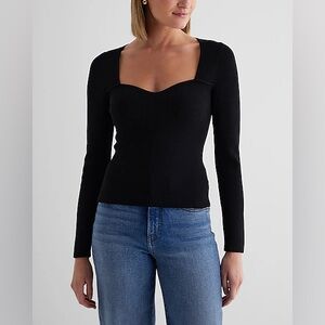 EXPRESS Sweatheart Sweater in Black 🖤